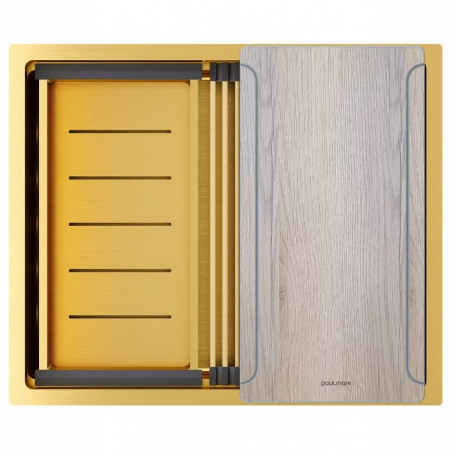 Мойка нерж. сталь NEXT-MULTI SINK 54 UNI, PM785445-BG, брашированное золото, 540х450мм, Paulmark Мойка нерж. сталь NEXT-MULTI SINK 54 UNI, PM785445-BG, брашированное золото, 540х450мм, Paulmark