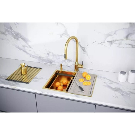 Мойка нерж. сталь NEXT-MULTI SINK 54 UNI, PM785445-BG, брашированное золото, 540х450мм, Paulmark Мойка нерж. сталь NEXT-MULTI SINK 54 UNI, PM785445-BG, брашированное золото, 540х450мм, Paulmark