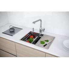 Мойка нерж. сталь NEXT-MULTI SINK 54 UNI, PM785445-BS, брашированная сталь,  540х450мм, Paulmark