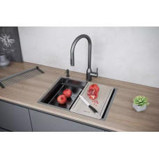 Мойка нерж. сталь NEXT-MULTI SINK 58 UNI, PM785845-GM, вороненая сталь,  580х450мм, Paulmark