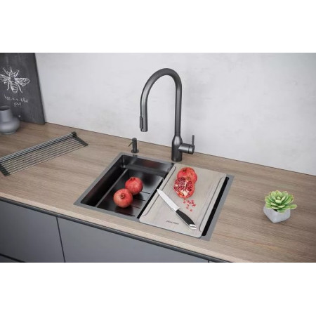 Мойка нерж. сталь NEXT-MULTI SINK 58 UNI, PM785845-GM, вороненая сталь, 580х450мм, Paulmark Мойка нерж. сталь NEXT-MULTI SINK 58 UNI, PM785845-GM, вороненая сталь, 580х450мм, Paulmark