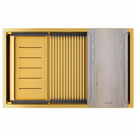 Мойка нерж. сталь NEXT-MULTI SINK 74 UNI, PM787445-BG, брашированное золото, 740х450мм, Paulmark Мойка нерж. сталь NEXT-MULTI SINK 74 UNI, PM787445-BG, брашированное золото, 740х450мм, Paulmark