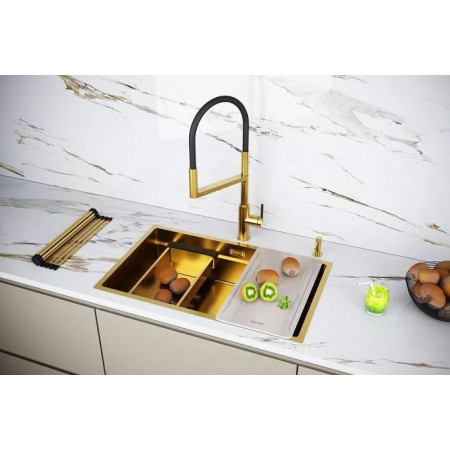 Мойка нерж. сталь NEXT-MULTI SINK 74 UNI, PM787445-BG, брашированное золото, 740х450мм, Paulmark Мойка нерж. сталь NEXT-MULTI SINK 74 UNI, PM787445-BG, брашированное золото, 740х450мм, Paulmark