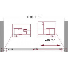 Дверь в проём BelBagno UNIQUE-BF-1-100/115-C-Cr