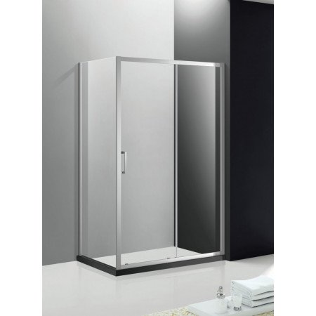 Душевой уголок Cezares MOLVENO-AH-11-120/100-C-Cr-IV, 120х100х195, профиль хром, стекло прозрачное