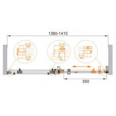 Дверь в проём Cezares STYLUS-O-M-BF-1-140-C-Cr