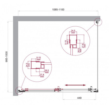 Душевой уголок BelBagno LUCE-AH-1-110/100-C-Cr Душевой уголок BelBagno LUCE-AH-1-110/100-C-Cr