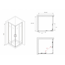 Душевой уголок ABBER Schwarzer Diamant AG02090B5