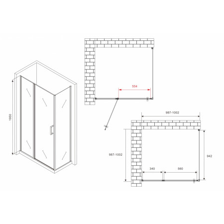 Душевой уголок ABBER Sonnenstrand AG04100BS-S100B