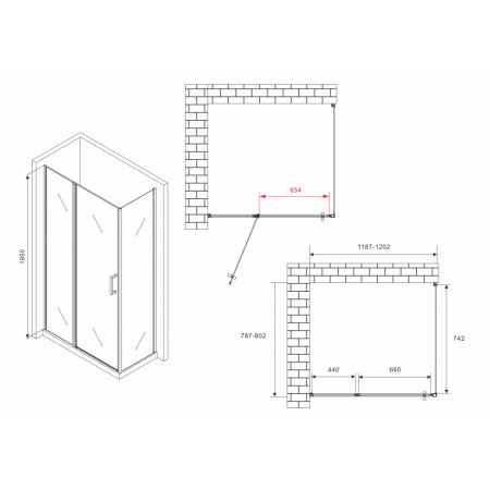 Душевой уголок ABBER Sonnenstrand AG04120BS-S80B