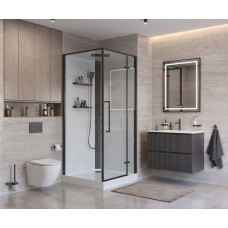 Душевая кабина BelBagno UNO-CAB-A-1-90-C-NERO-Bi-TOP-R правосторонняя