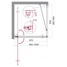 Душевой уголок BELBAGNO MARMI-AH-1-100/90-C-Cr