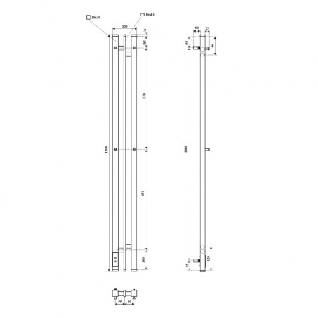 Полотенцесушитель электрический Point Фрея PN20712B П2 100x1200 диммер слева, черный Полотенцесушитель электрический Point Фрея PN20712B П2 100x1200 диммер слева, черный