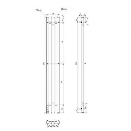 Полотенцесушитель электрический Point Фрея PN20722W П2 140x1200 диммер слева, белый Полотенцесушитель электрический Point Фрея PN20722W П2 140x1200 диммер слева, белый
