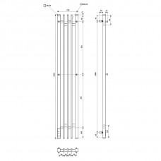 Полотенцесушитель электрический Point Фрея PN20732B П2 180x1200 диммер слева, черный