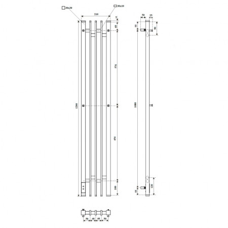 Полотенцесушитель электрический Point Фрея PN20732B П2 180x1200 диммер слева, черный Полотенцесушитель электрический Point Фрея PN20732B П2 180x1200 диммер слева, черный