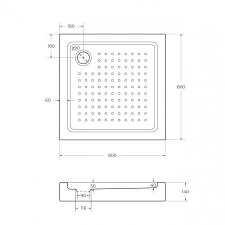 Акриловый поддон 80х80 Cezares TRAY-A-A-80-15-W с сифоном Акриловый поддон 80х80 Cezares TRAY-A-A-80-15-W с сифоном