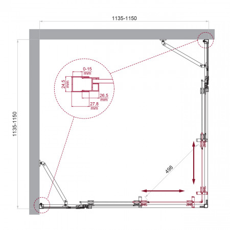 Душевой уголок BelBagno LUCE-A-22-90+25-C-Cr Душевой уголок BelBagno LUCE-A-22-90+25-C-Cr
