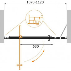 Дверь в проём Cezares MOLVENO-BA-11-80+30-C-Cr-IV, 110х195, профиль хром, стекло прозрачное
