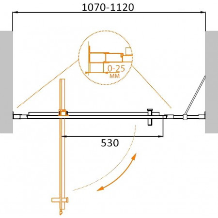 Дверь в проём Cezares MOLVENO-BA-11-80+30-C-Cr-IV, 110х195, профиль хром, стекло прозрачное Дверь в проём Cezares MOLVENO-BA-11-80+30-C-Cr-IV, 110х195, профиль хром, стекло прозрачное
