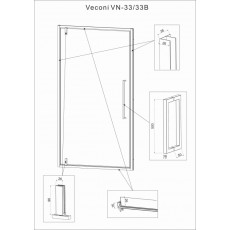 Душевая дверь Veconi Vianno VN-33 700x1950 хром стекло прозрачное VN33-70-01-C8