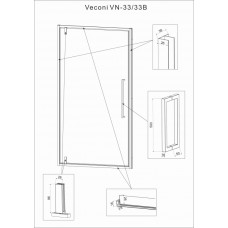 Душевая дверь Veconi Vianno VN-33 900x1950 хром стекло прозрачное VN33-90-01-C8