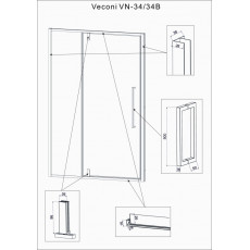 Душевая дверь Veconi Vianno VN-34 1100x1950 хром стекло прозрачное VN34-110-01-C8
