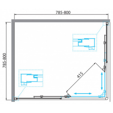 Душевой уголок BelBagno DUE-A-2-80-C-Cr