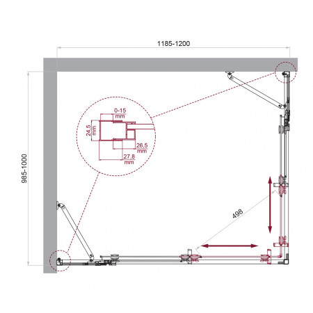 Душевой уголок LUCE-AH-22-120/100-C-Cr Душевой уголок LUCE-AH-22-120/100-C-Cr