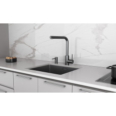 Смеситель для кухни с фильтром TWIN, вороненая сталь Paulmark Tw213622-GM