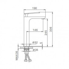 Смеситель для раковины высокий хром F1052-55 Frap
