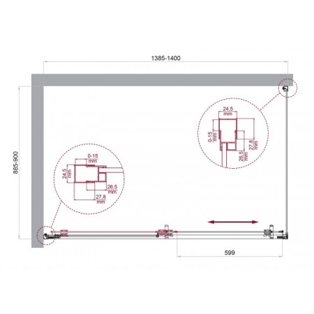 Душевой уголок BelBagno LUCE-AH-1-140/90-C-Cr Душевой уголок BelBagno LUCE-AH-1-140/90-C-Cr