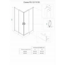 Душевой угол Veconi Rovigo RV-101, 900x800x1900, хром, стекло прозрачное, RV101-8090-01-C4
