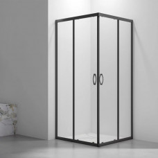 Душевой угол Veconi Rovigo RV-101B, 900x800x1900, черный, стекло прозрачное, RV101B-8090-01-C4