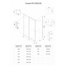 Душевой угол Veconi Rovigo RV-055, 1100х1000х1950, хром, стекло pear, RV055-110100-02-C8