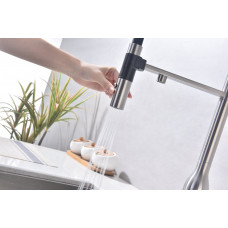 Смеситель для кухни Magneto One, брашированная сталь, Ma213188-BS, Paulmark