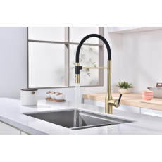 Смеситель для кухни Magneto One, светлое брашированное золото, Ma213188-LG, Paulmark
