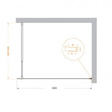 Душевая перегородка BelBagno KRAFT-L-1-120-C-Cr