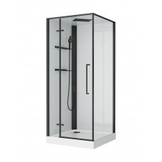 Душевая кабина BelBagno UNO-CAB-A-1-90-C-NERO-Bi-TOP-L, левосторонняя