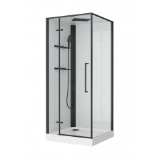Душевая кабина BelBagno UNO-CAB-A-1-90-C-NERO-Bi-TOP-L, левосторонняя