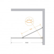 Душевая перегородка Cezares LIBERTA-L-1-TB-105-C-NERO
