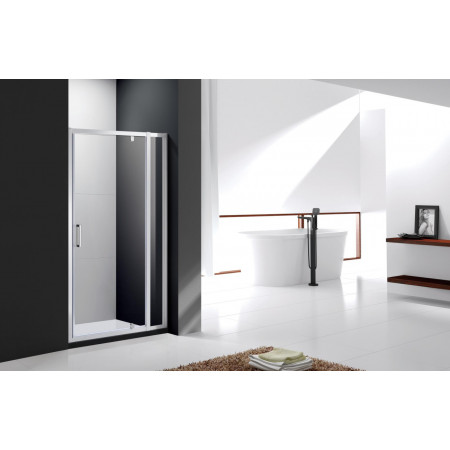 Дверь в проём Cezares MOLVENO-BA-12-90+50-C-Cr-IV, 140х195, профиль хром, стекло прозрачное Дверь в проём Cezares MOLVENO-BA-12-90+50-C-Cr-IV, 140х195, профиль хром, стекло прозрачное