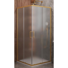 Душевой уголок Cezares MOLVENO-A-2-90-P-BORO, 90х90х195, профиль брашированное золото, стекло Punto