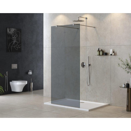 Душевая перегородка Cezares LIBERTA-L-2-80-120-GR-Cr профиль хром, стекло серое
