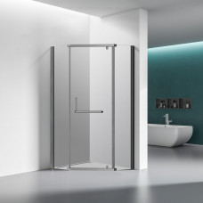 Душевой угол Veconi Rovigo RV-36GR 900x900x1950 брашированный графит стекло прозрачное RV36GR-90-01-C5