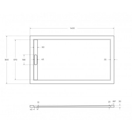 Поддон из искусственного мрамора 140х80 Cezares TRAY-AS-AH-140/80-30-W без сифона Поддон из искусственного мрамора 140х80 Cezares TRAY-AS-AH-140/80-30-W без сифона