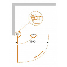 Шторка на ванну Cezares ECO-O-V-21-120/140-C-Cr