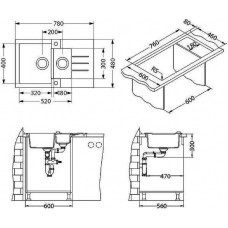 Мойка кварцевая Alveus Granital Rock 70 Terra-G22 (780 х 480) Терра