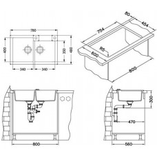Мойка кварцевая Alveus Granital Rock 90 Arctic-G11 (780 х 480) Арктик