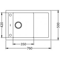 Мойка кварцевая Alveus Formic 30 Granital+ Twilight-G05M (760 х 500) Чёрная